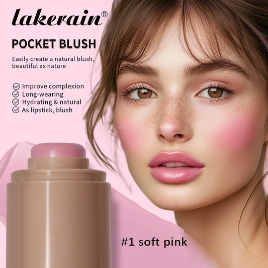 3In1 Cheek Lip Tinted Moistured Blush Stick Waterproof Easy Color Rouge Silky Smooth Blusher Cream Matte Contour Makeup